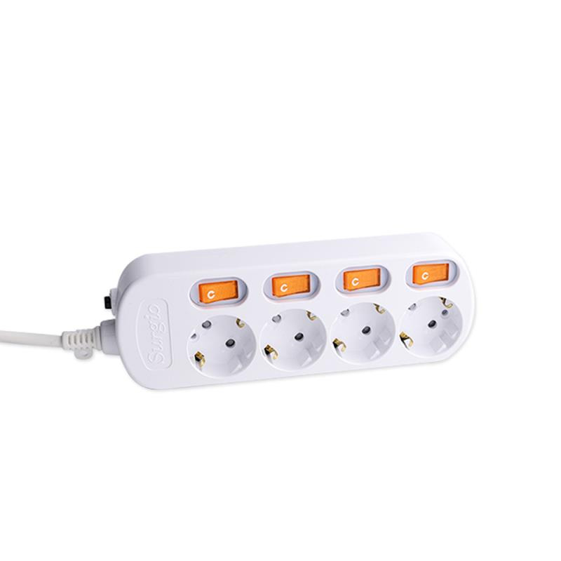 Presa standard UE 220V-250V 4 con interruttore indipendente Presa standard UE 220V-250V 4 con interruttore indipendente